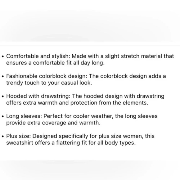 Plus Size Colorblock Long Sleeve Hooded Sweatshirt - Picture 3 of 6